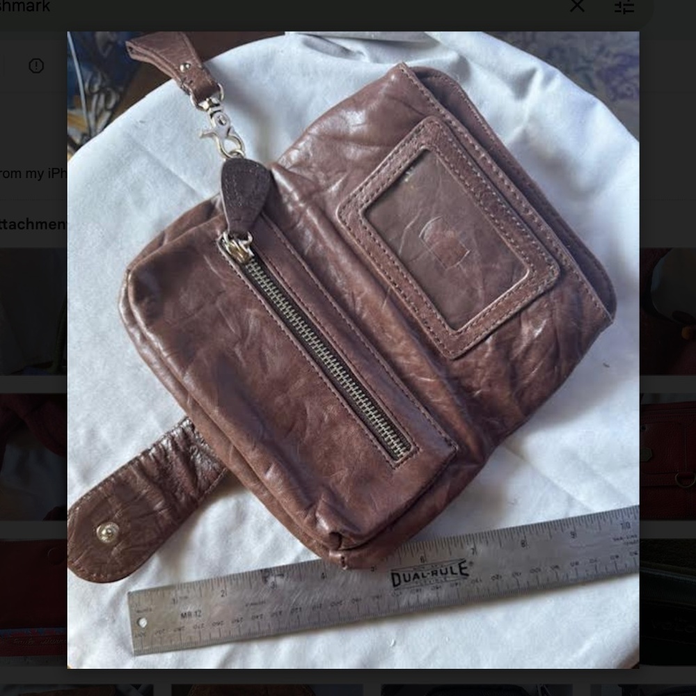 Brown Leather Wristlet - Picture 3 of 4
